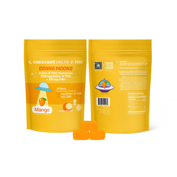 Mango CANNA MOONS Delta 9 THC gummies 250 gm Delta 9 back front copy 2 600x600 1
